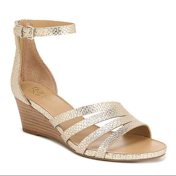 franco sarto gold wedges